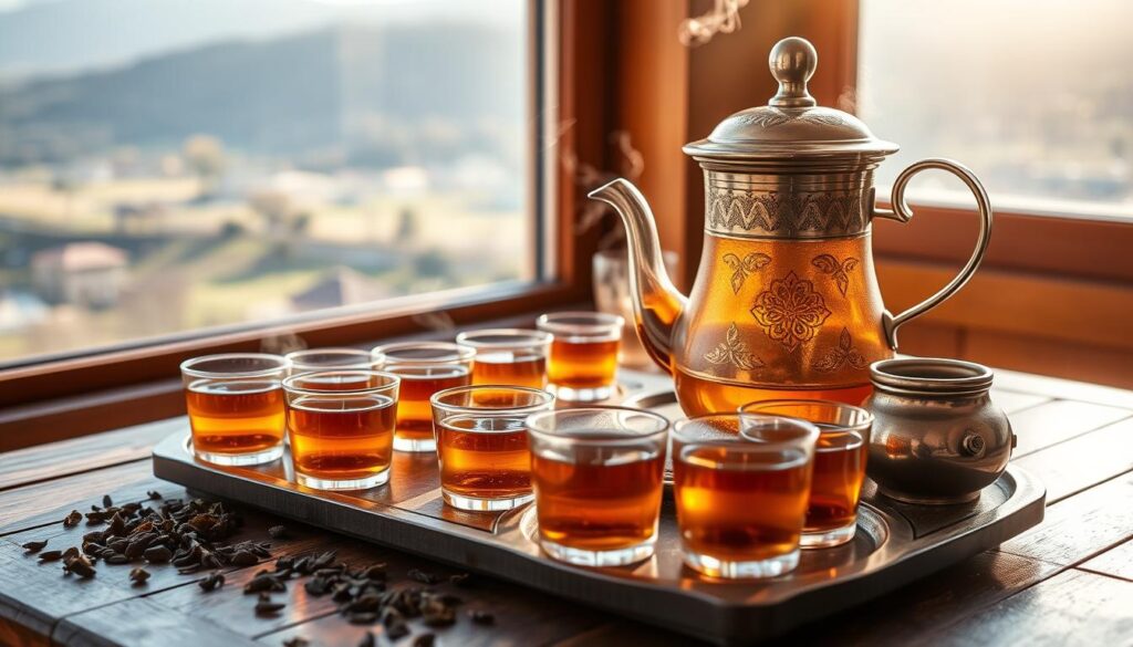 Turkish tea brewing