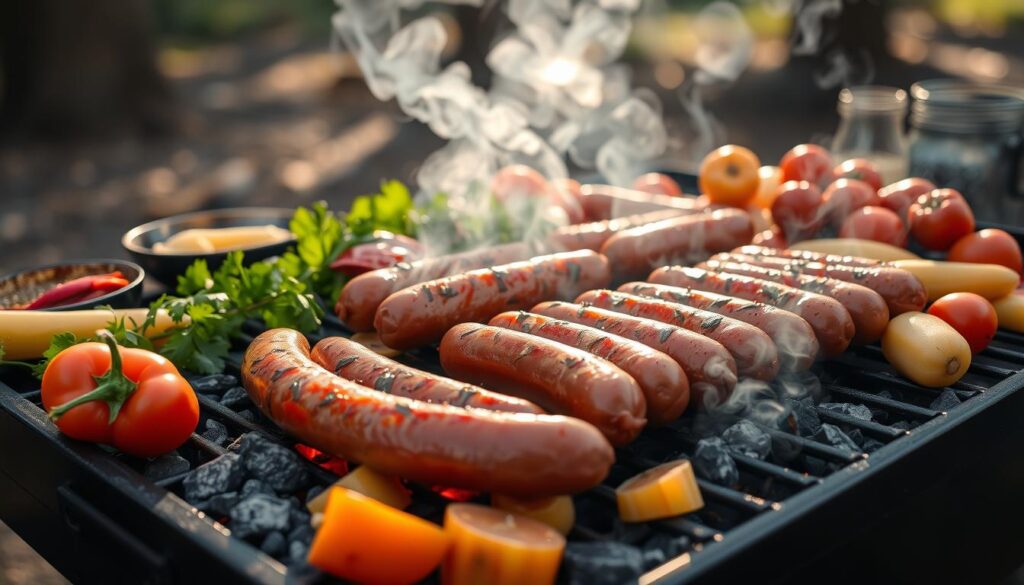 authentic beef sausage cooking