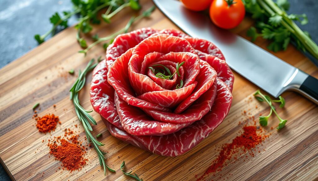 beef rose meat preparation