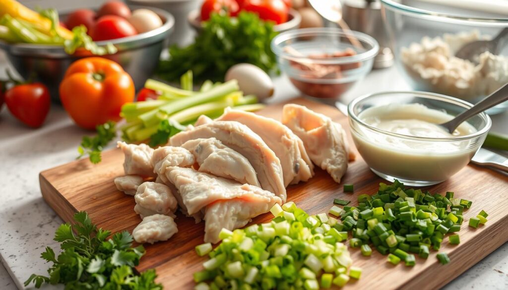 chicken salad preparation