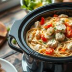 crockpot chicken spaghetti