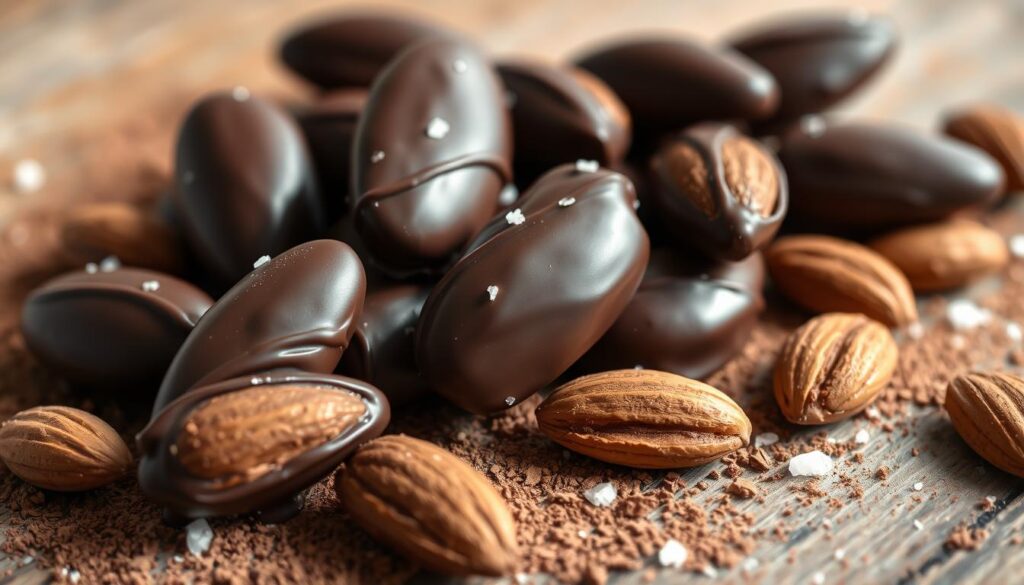 delicious chocolate-coated almonds