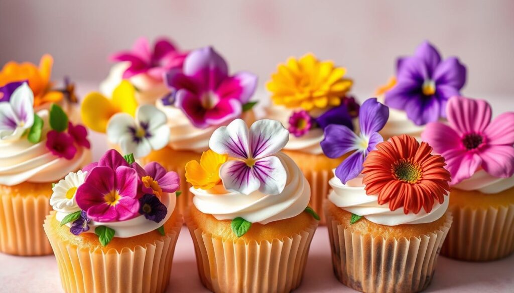 edible flowers for cupcake decoration