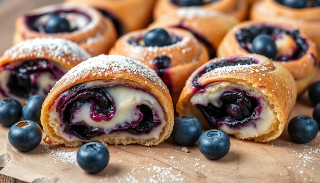 homemade blueberry cheesecake rolls