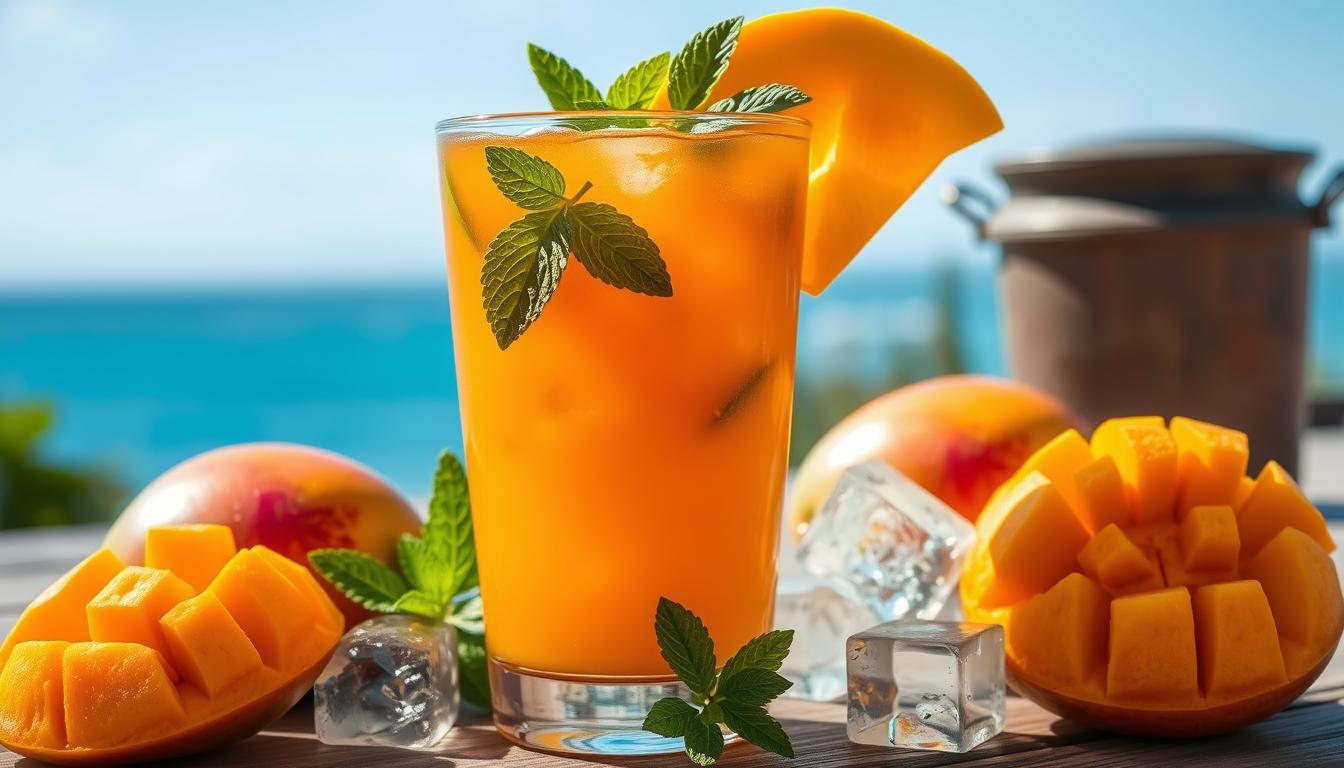 homemade classic mango iced tea