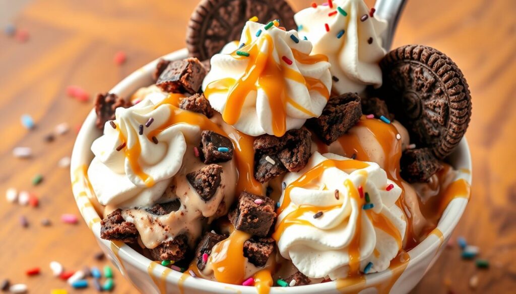 peanut butter brownie boudle cheesecake ice cream