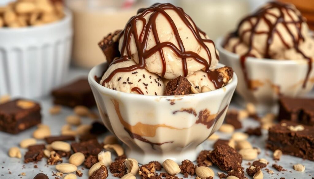 peanut butter brownie boudle cheesecake ice cream