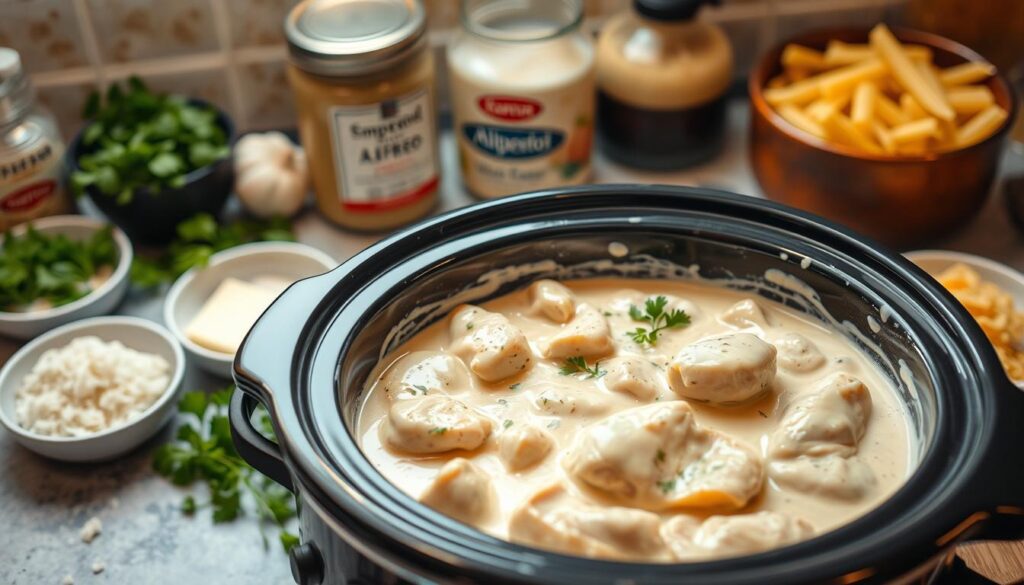 slow cooker chicken alfredo