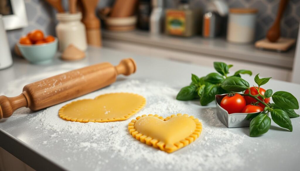 step-by-step pasta guide with heart shaped pasta