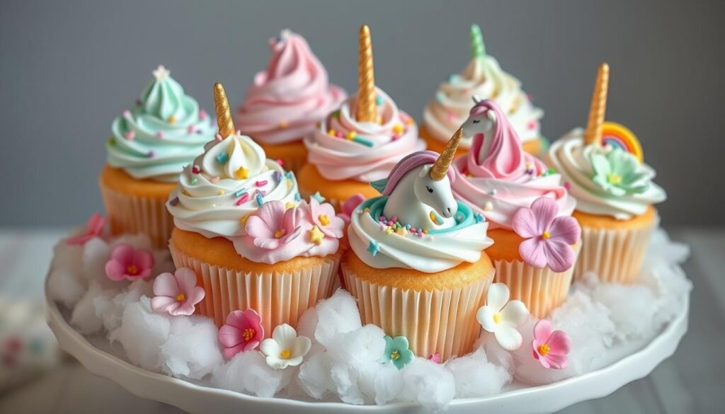 whimsical toppings for unicorn cupcakes