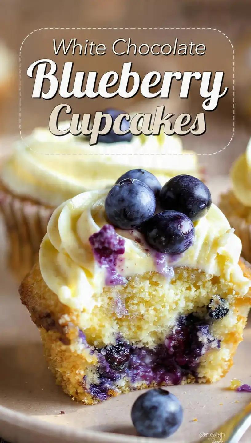 White Chocolate Blueberry Cupcakes