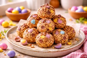 Viral Cadbury Egg Protein Balls on a plate 1