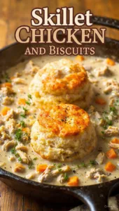 Skillet Chicken and Biscuits
