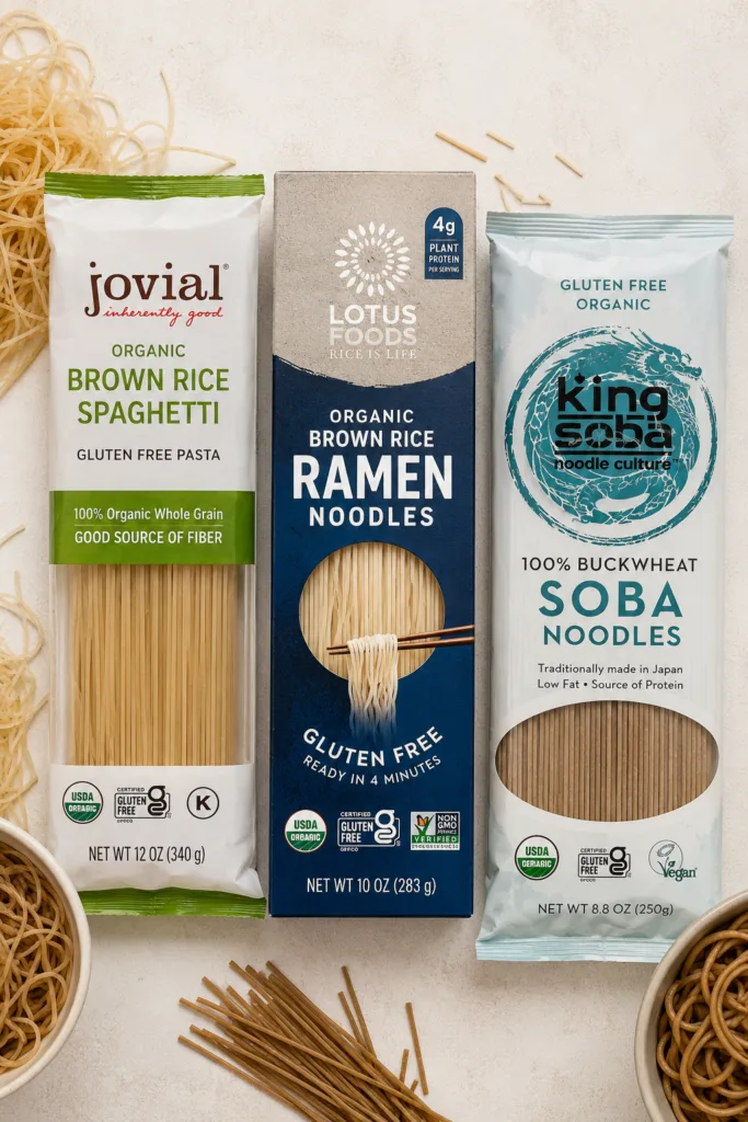 certified gluten free rice noodle brands jovial lotus foods king soba