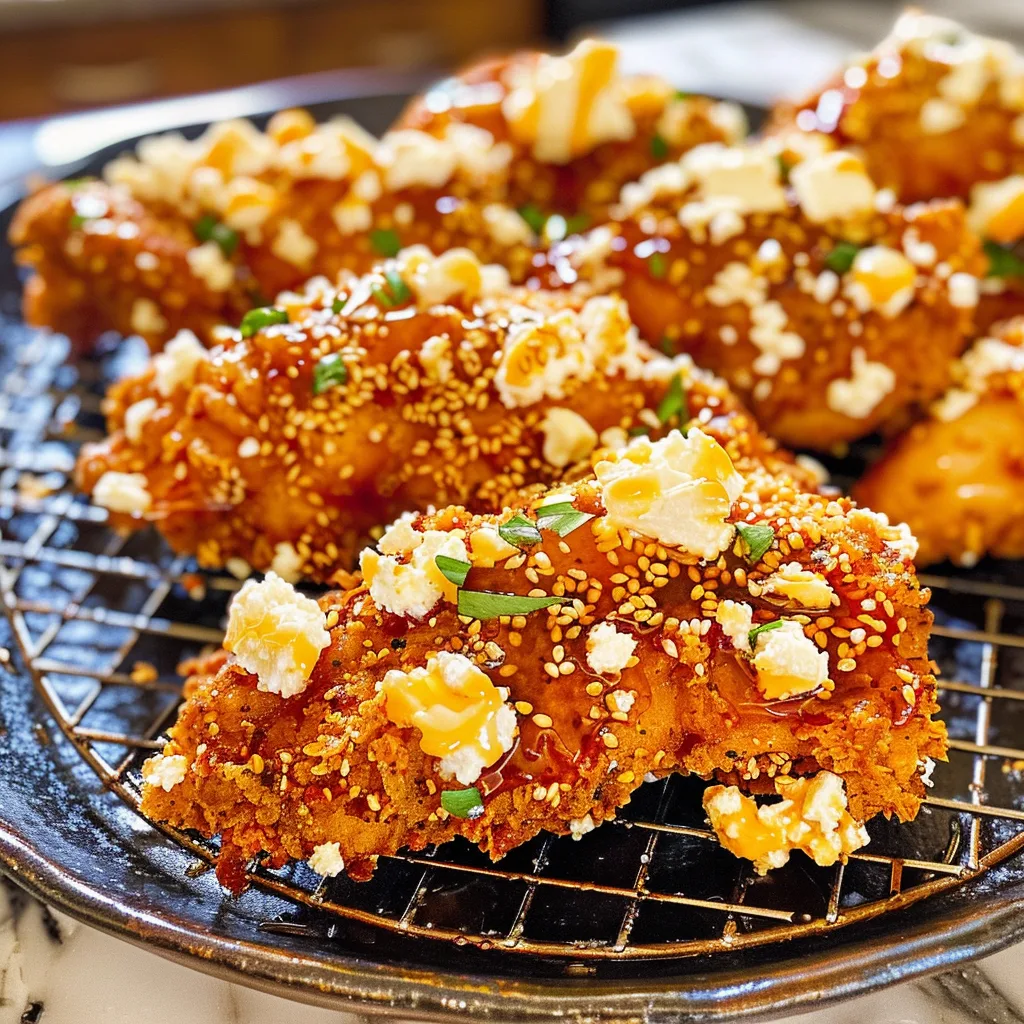 Crispy Hot Honey Feta Chicken