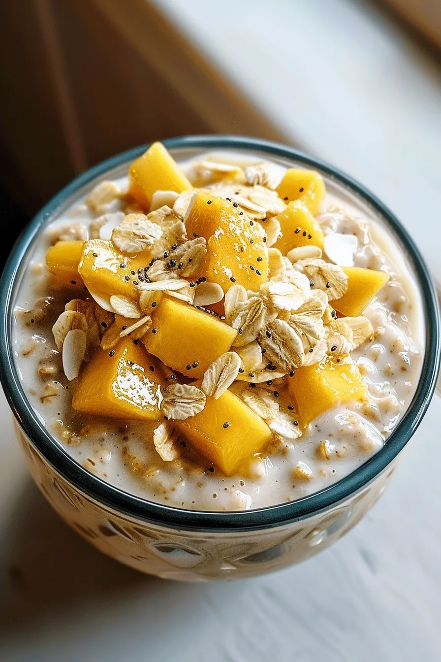 Mango Blended Overnight Oats Delight