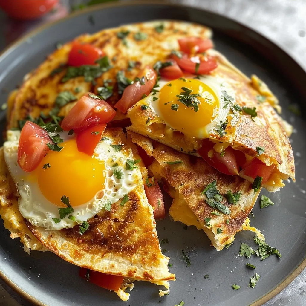 Tomato Egg-sadilla: Spicy Breakfast Wrap for Sunday Brunch