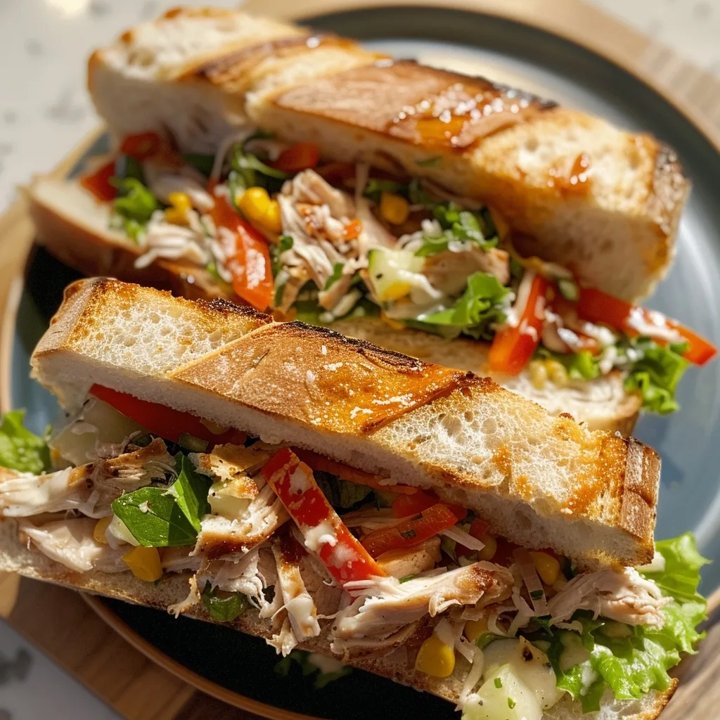 Cold Chicken & Veggies Sandwich: Fresh Quick Bite