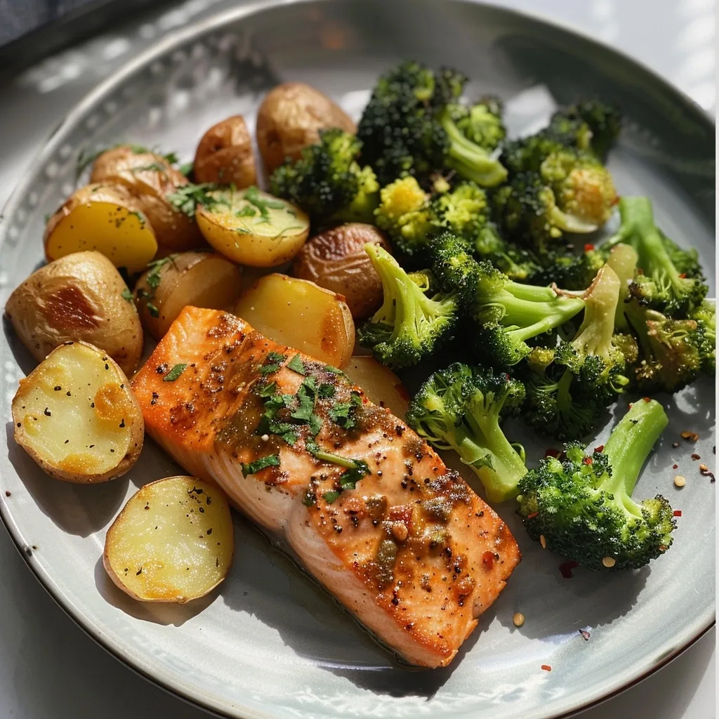 Salmon, Potato, and Broccoli: Oven-Baked Harmony Delight