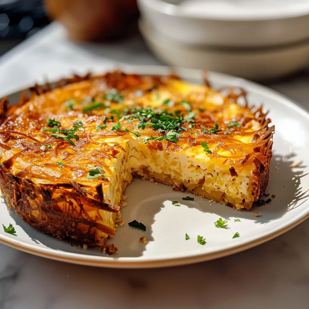 Hash Brown Crusted Quiche