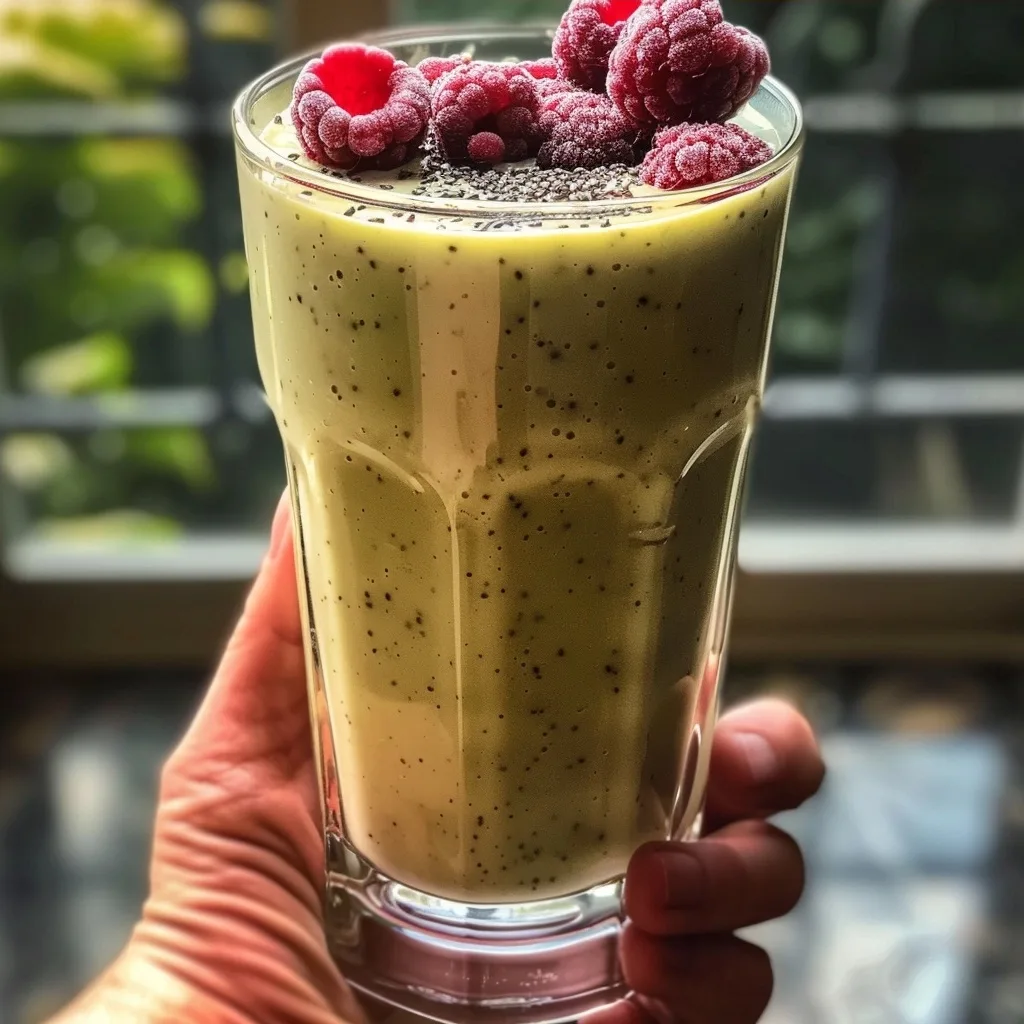 Creamy Raspberry Greek Yogurt Protein Smoothie