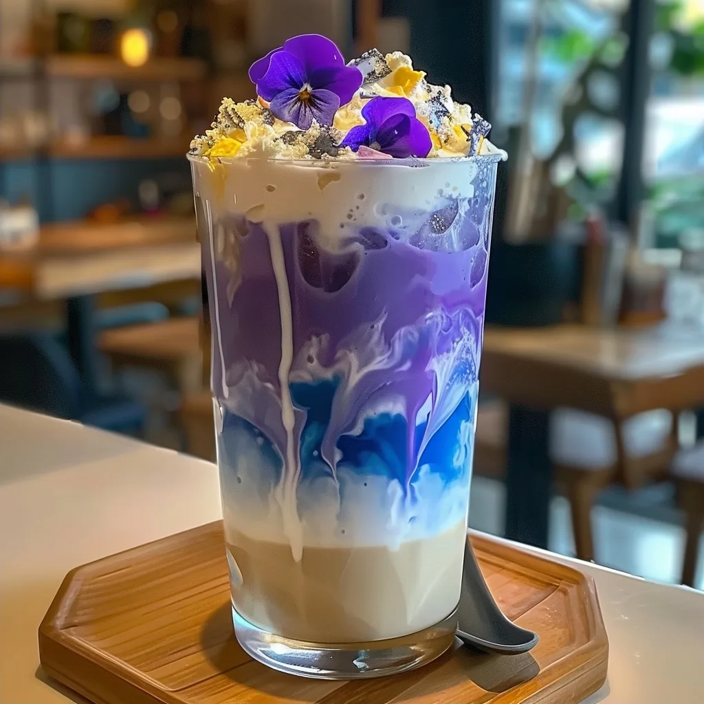 Iced Butterfly Pea Flower Tea Latte