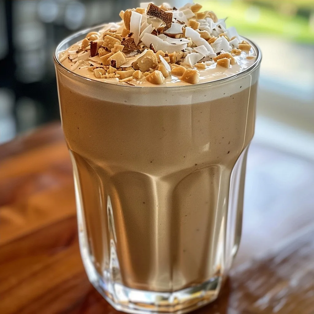 Creamy Peanut Butter Coconut Smoothie for Energy Boost